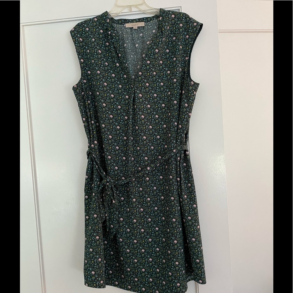 LOFT Floral Belted Dress